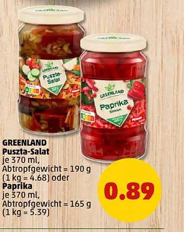 GREENLAND Puszta-Salat und Paprika