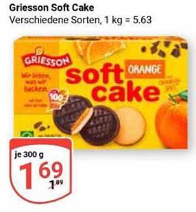 Griesson Soft Cake – verschiedene Sorten, 300 g für nur 1,69 €
