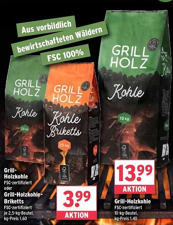 GRILL-HOLZ Kohle und Kohle-Briketts