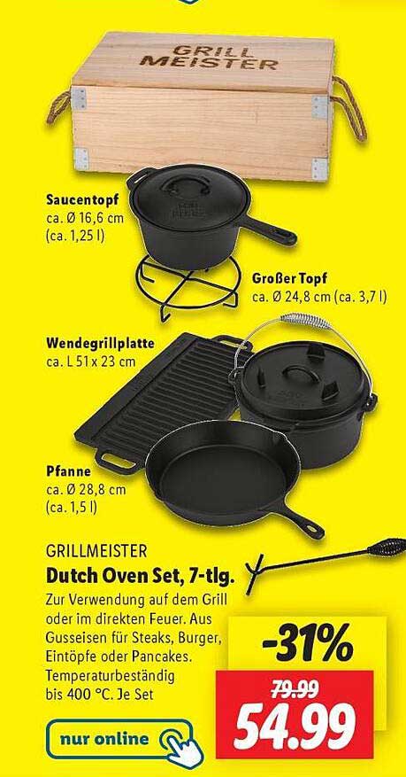 GRILLMEISTER Dutch Oven Set, 7-tlg.