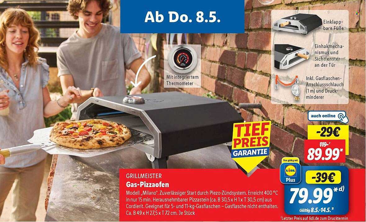GRILLMEISTER Gas-Pizzaofen Modell 'Milano'