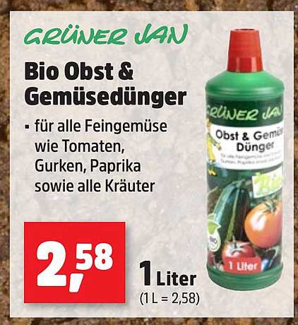 GRÜNER JAN Bio Obst & Gemüse Dünger