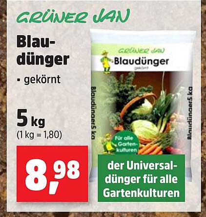 Grüner Jan Blaudünger 5 kg - der Universaldünger für alle Gartenkulturen