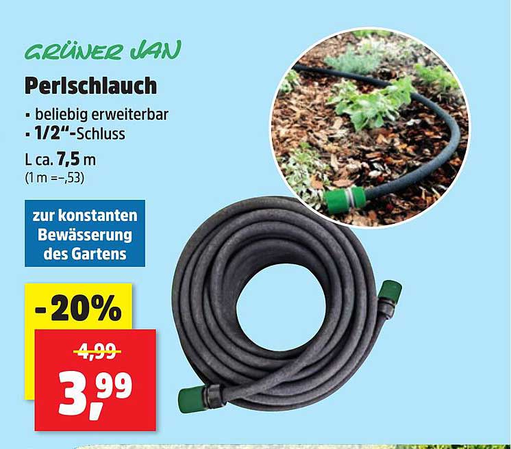 GRÜNER JAN Perlschlauch 7,5 m