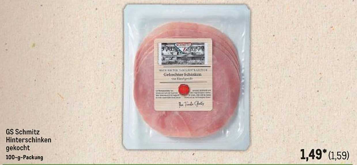 GS Schmitz Hinterschinken gekocht 100-g-Packung