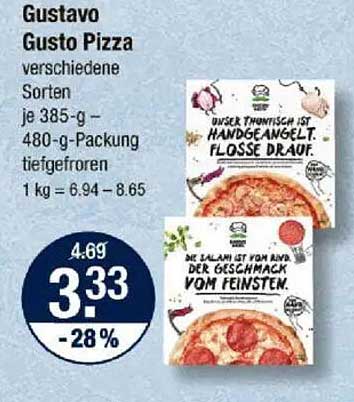 Gustavo Gusto Pizza - unterschiedliche Sorten, tiefgefroren