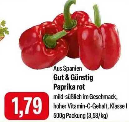 Gut & Günstig Paprika rot 500g