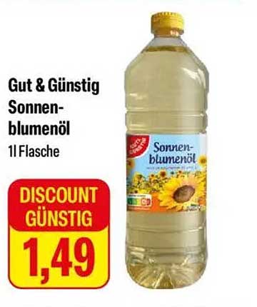 Gut & Günstig Sonnenblumenöl 1L Flasche