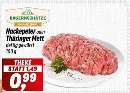 Hackepeter oder Thüringer Mett - Deftig gewürzt, 100 g
