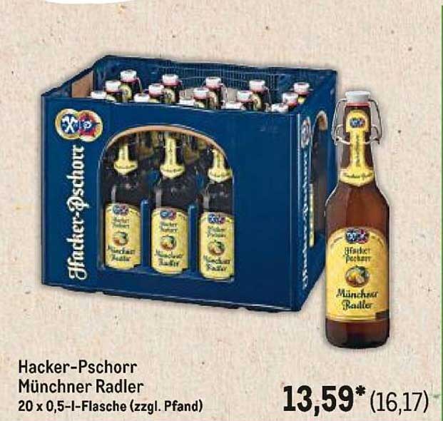 Hacker-Pschorr Münchner Radler 20 x 0,5 l-Flasche (zzgl. Pfand)