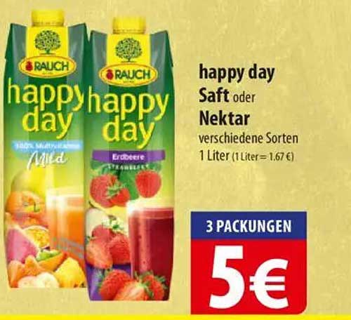 happy day Saft oder Nektar - verschiedene Sorten