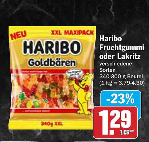 Haribo Fruchtgummi oder Lakritz verschiedene Sorten
