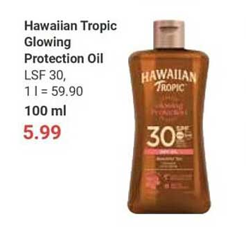 Hawaiian Tropic Glowing Protection Oil LSF 30, 100 ml