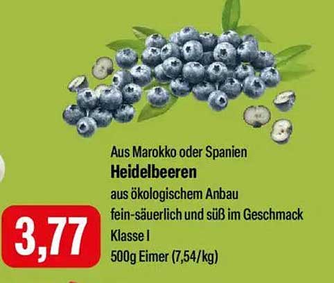 Heidelbeeren aus ökologischem Anbau, 500g Eimer