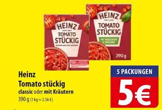 Heinz Tomatenstücke - classic oder mit Kräutern (390 g)