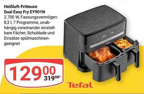 Heißluft-Fritteuse Dual Easy Fry EY901N