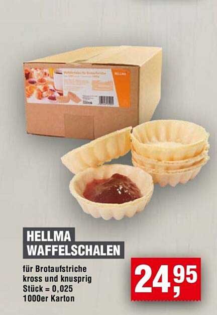 HELLMA Waffelschalen für Brotaufstriche kross und knusprig 1000er Karton