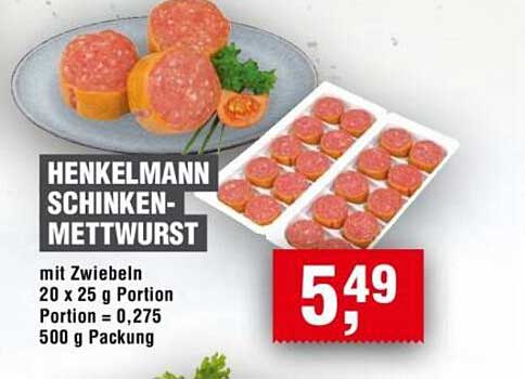 Henkelmann Schinken-Mettwurst 500 g Packung