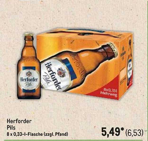 Herforder Pils 8 x 0,33 l-Flasche (zzgl. Pfand)