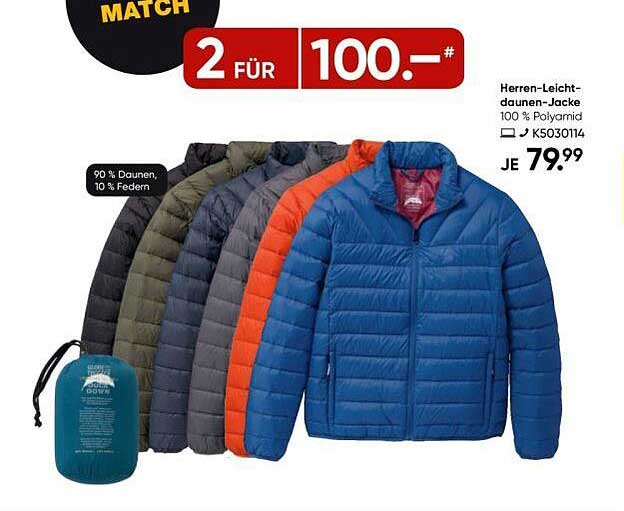 Herren-Leichtdaunen-Jacke - 2 für 100,00 €!