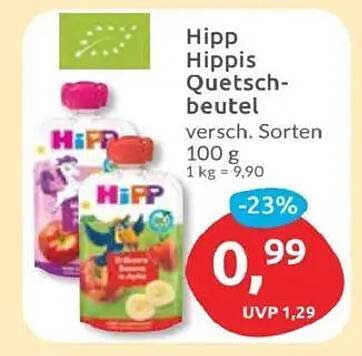 Hipp Hippis Quetschbeutel 100 g – Verschiedene Sorten