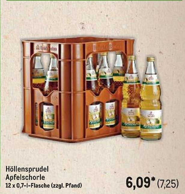 Höllensprudel Apfelschorle 12 x 0,7-l-Flasche (zzgl. Pfand)