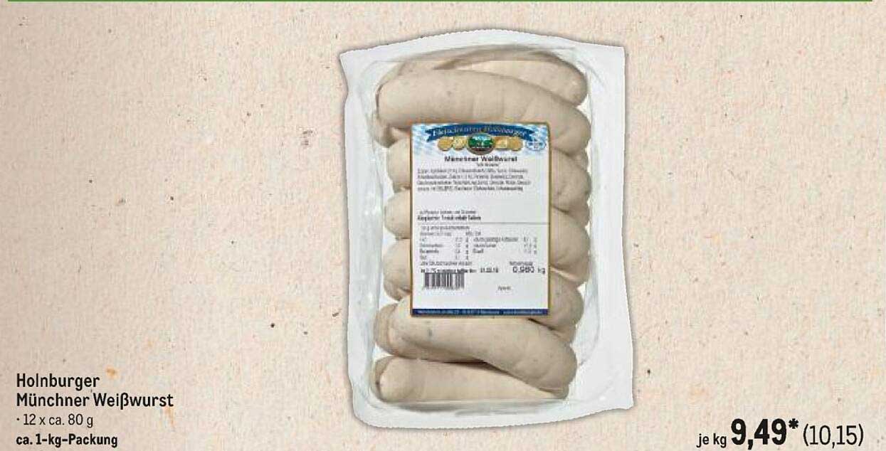 Holnburger Münchner Weißwurst - 12 Stück á 80 g