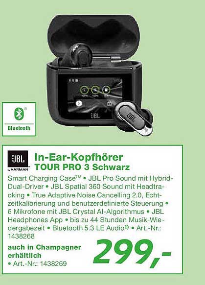 In-Ear-Kopfhörer TOUR PRO 3 Schwarz