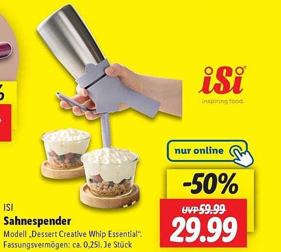 iSi Sahnespender - Modell „Dessert Creative Whip Essential“