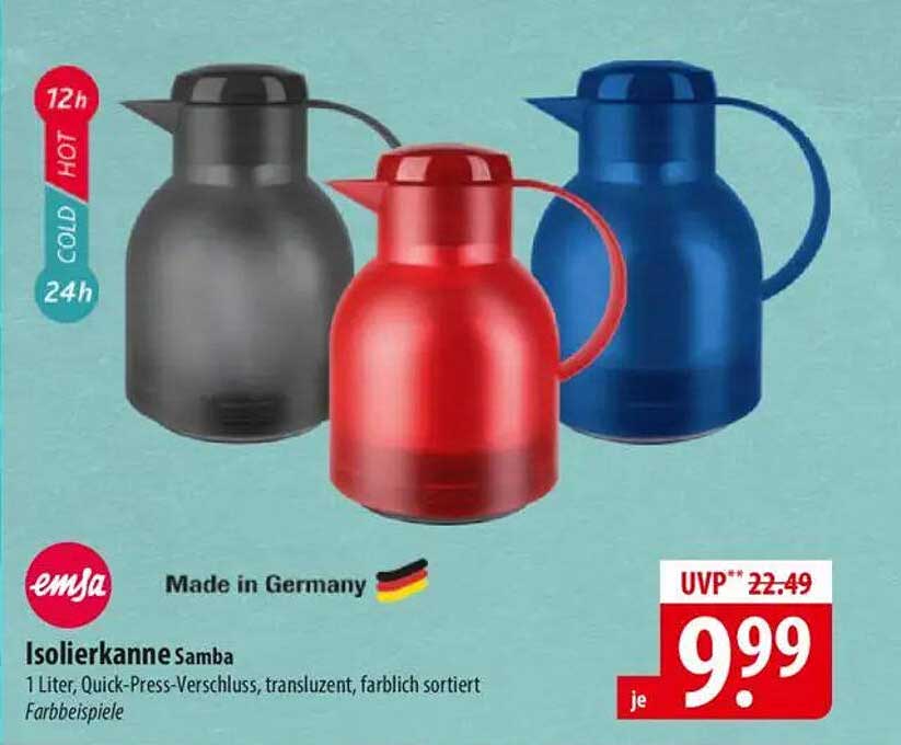 Isolierkanne Samba 1 Liter - Made in Germany