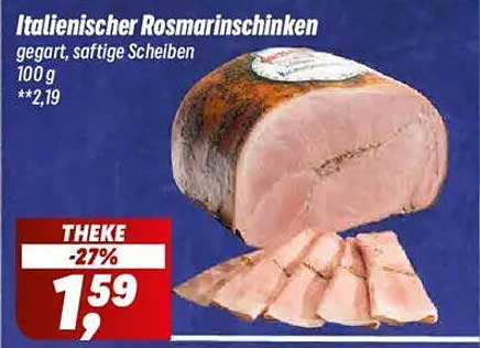 Italienischer Rosmarinschinken - gegart, saftige Scheiben