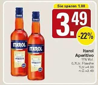 Itarol Aperitivo 0,7L Flasche - 3,49 €