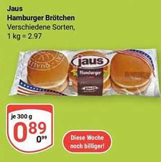 Jaus Hamburger Brötchen - Verschiedene Sorten