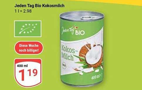 Jeden Tag Bio Kokosmilch 400 ml