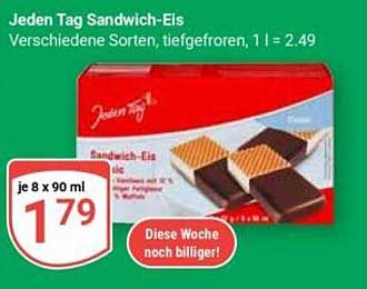 Jeden Tag Sandwich-Eis - 8 x 90 ml