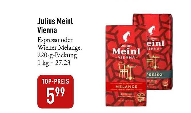 Julius Meinl Vienna Espresso oder Wiener Melange 220-g-Packung