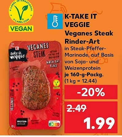 K-TAKE IT VEGGIE Veganes Steak Rinder-Art