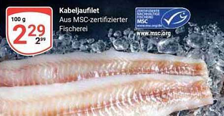 Kabeljaufilet aus MSC-zertifizierter Fischerei