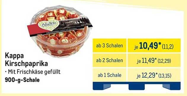 Kappa Kirschpaprika mit Frischkäse gefüllt – 900-g-Schale