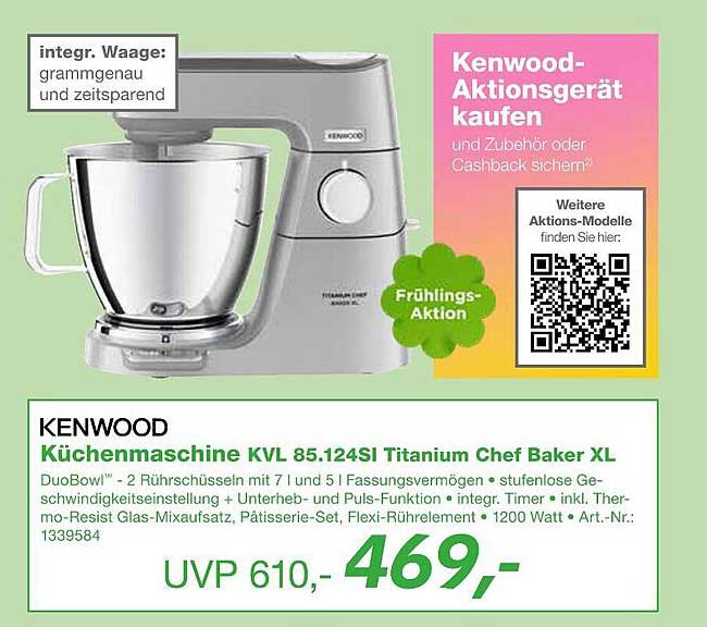 KENWOOD Küchenmaschine KVL 85.124SI Titanium Chef Baker XL