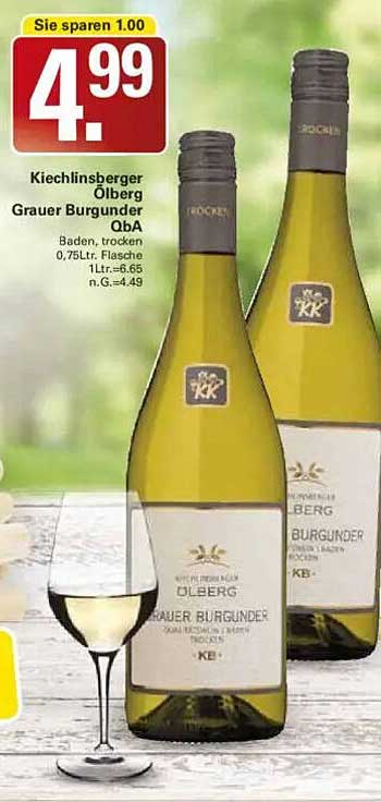 Kiechlinsberger Ölberg Grauer Burgunder QaB - 0,75L Flasche