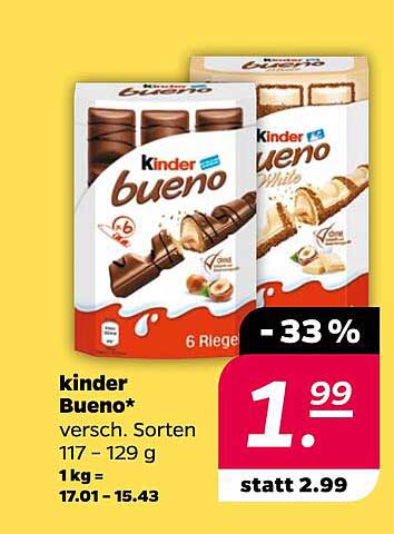 Kinder Bueno - 6 Riegel (verschiedene Sorten)