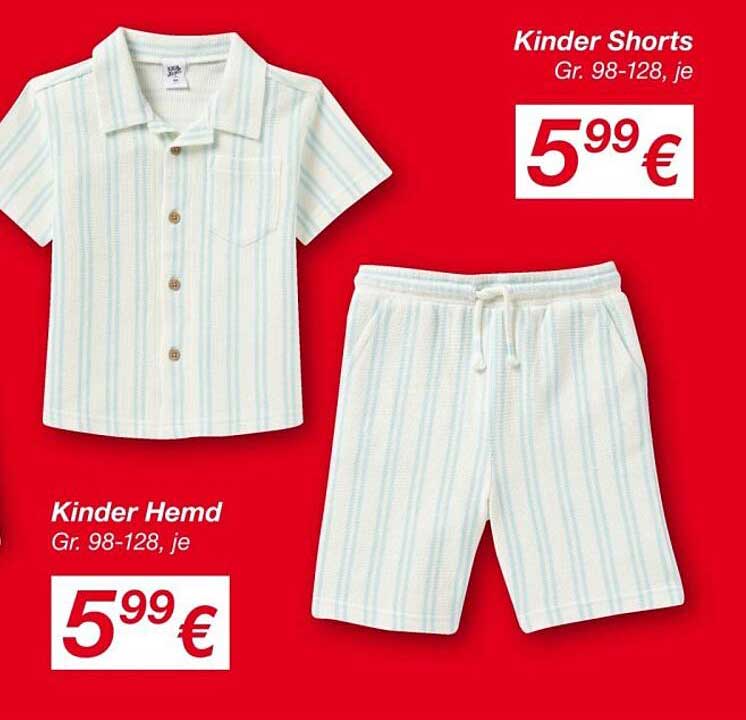 Kinder Hemd und Shorts - Gr. 98-128, je 5,99 €
