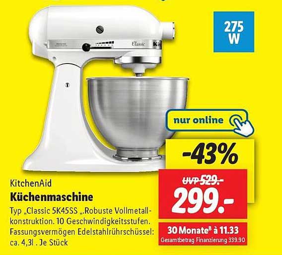 KitchenAid Küchenmaschine Classic 5K45SS
