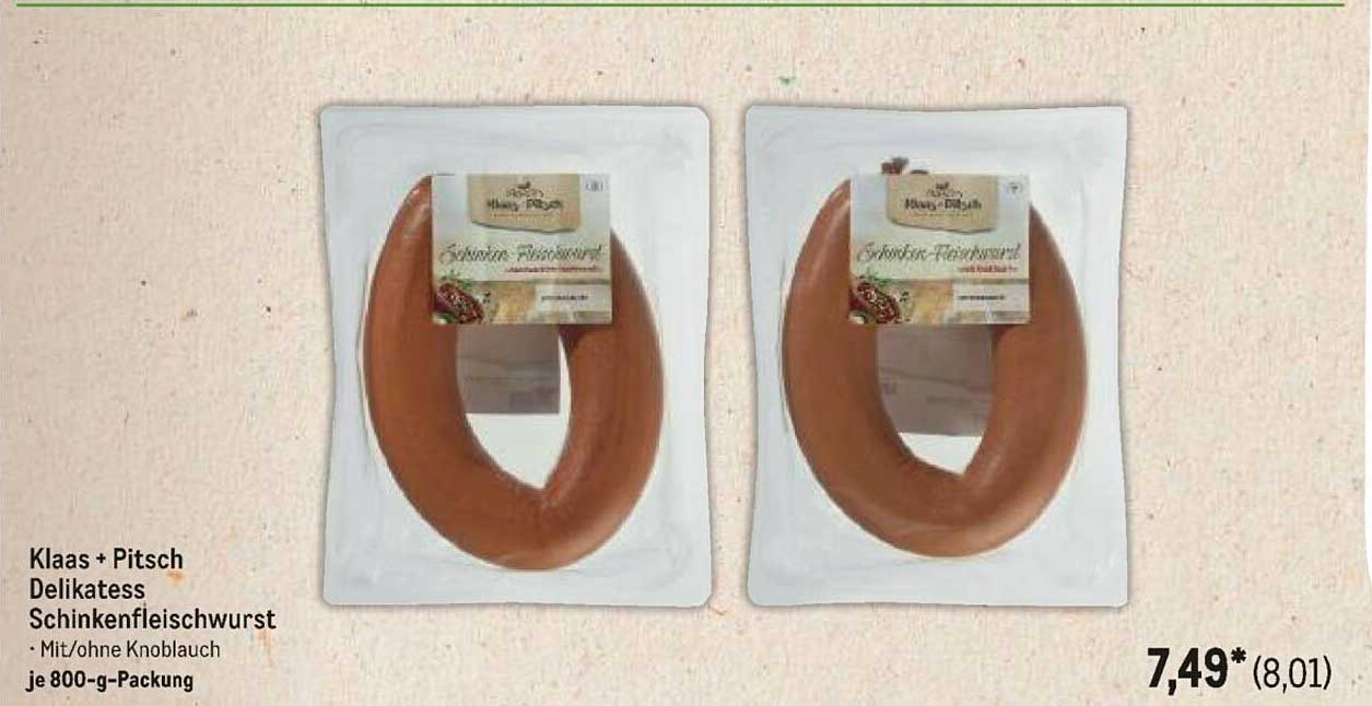Klaas + Pitsch Delikatess Schinkenfleischwurst