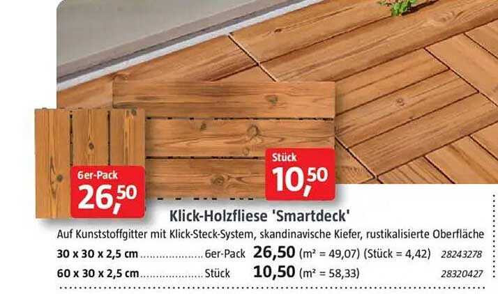 Klick-Holzfliese 'Smartdeck'