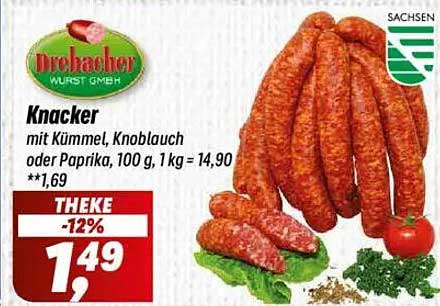 Knacker mit Kümmel, Knoblauch oder Paprika