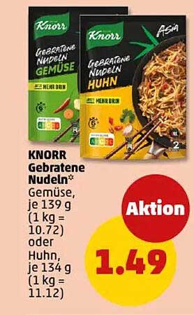 KNORR Gebratene Nudeln - Gemüse oder Huhn für nur 1,49 €