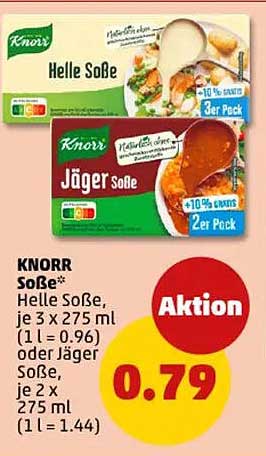 Knorr Soße: Helle Soße und Jäger Soße zum Vorteilspreis