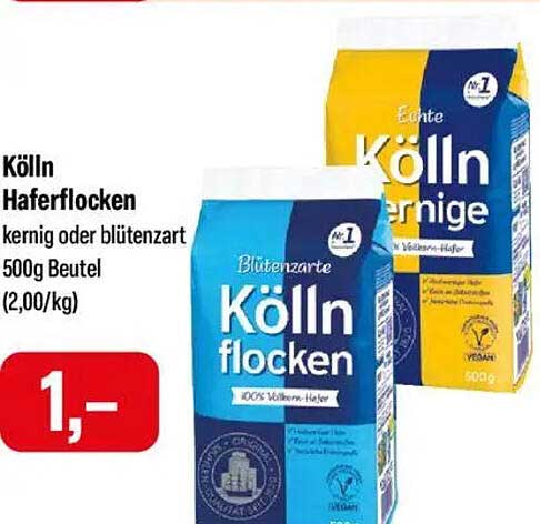 Kölln Haferflocken 500g Beutel - kernig oder blütenzart
